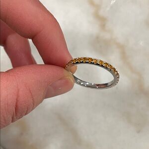 925 Elegant Silver and Gold Women's Ring